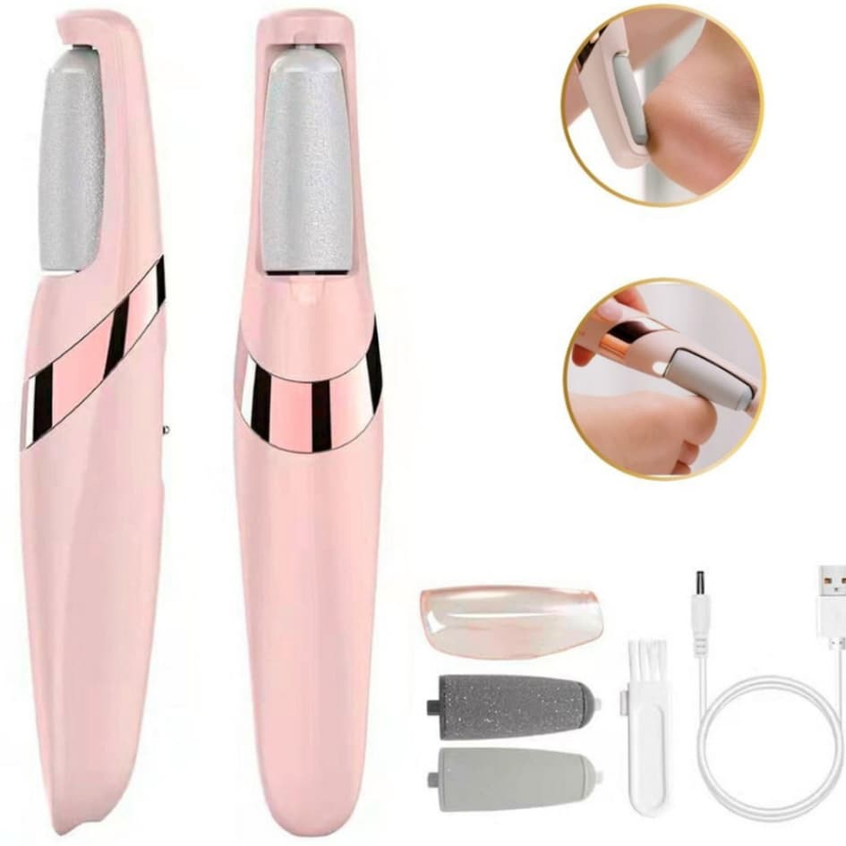 Lixador de Pé Elétrico - Esfoliador Tira Calos Pedicure Portátil Recarregável À Prova Dágua Bivolt |
