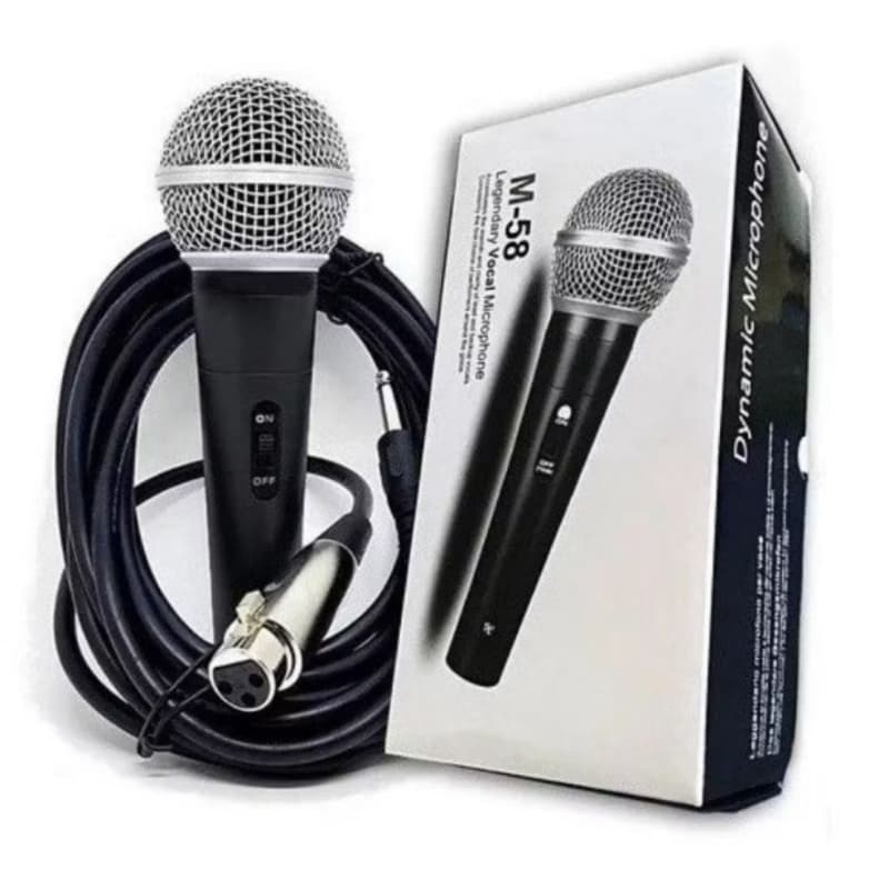 Microfone Profissional Dinâmico Com Fio - SM-58: Alta Qualidade, Durabilidade e Flexibilidade