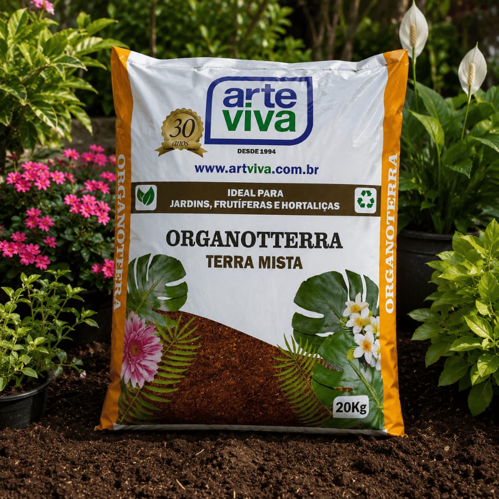 20kg Terra Adubada Terra Mista Jardim Frutifera Hortaliças Turfa Casca de Pinus