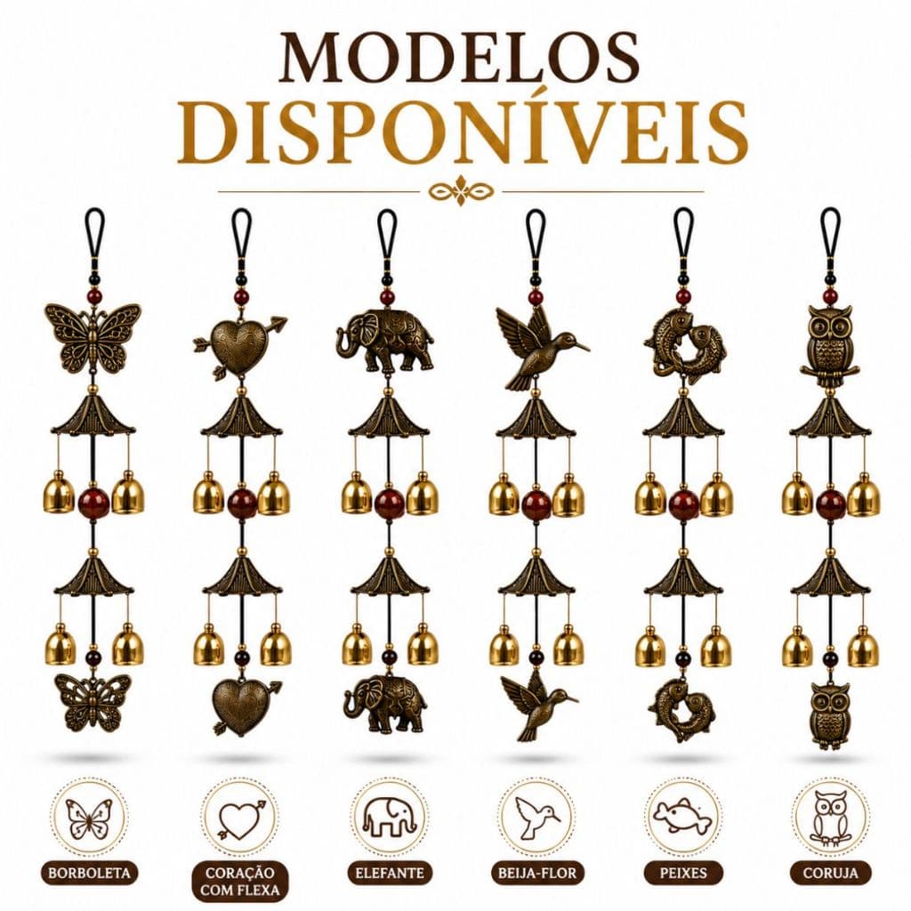 Sino Dos Ventos Grande 70cm 3 Camadas Relaxante Metal