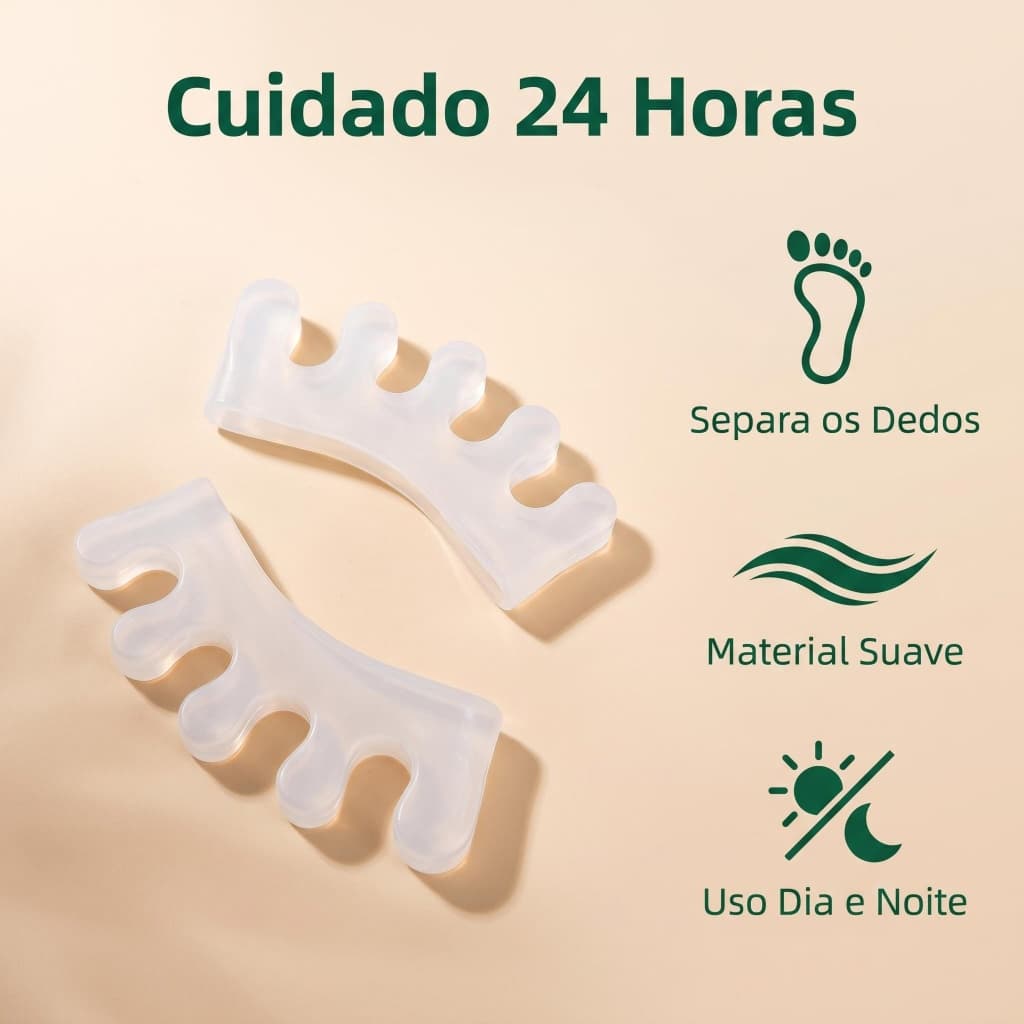 Par Separador Dedos Silicone Lavável Reutilizável