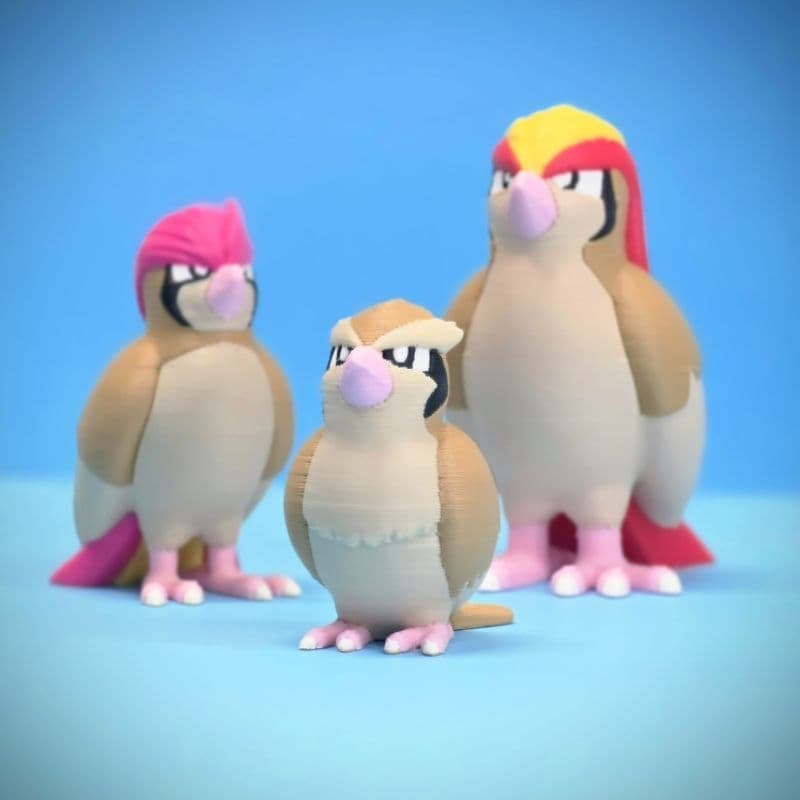 Pidgey Pidgeotto Pidgeot Novo Modelo Pokémon 3D Boneco Miniatura Figure Impressão Colecionavel Presentes
