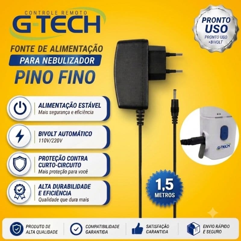 Fonte 5v para Inaladores Ultrassônico G-tech Nebmesh 1 e 2