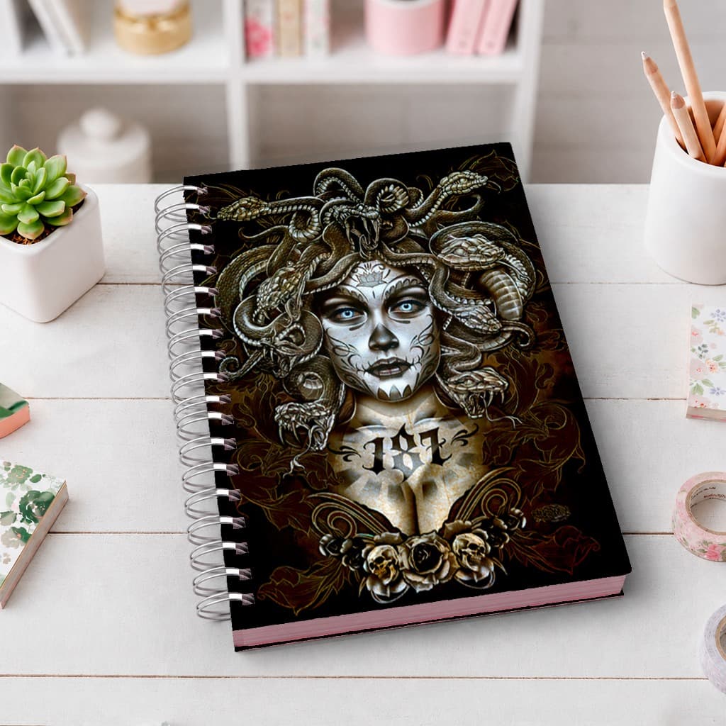 Caderno A5 Medusa | Capa Dura Premium | Wire-O | 80 Folhas | Ideal para Estudos