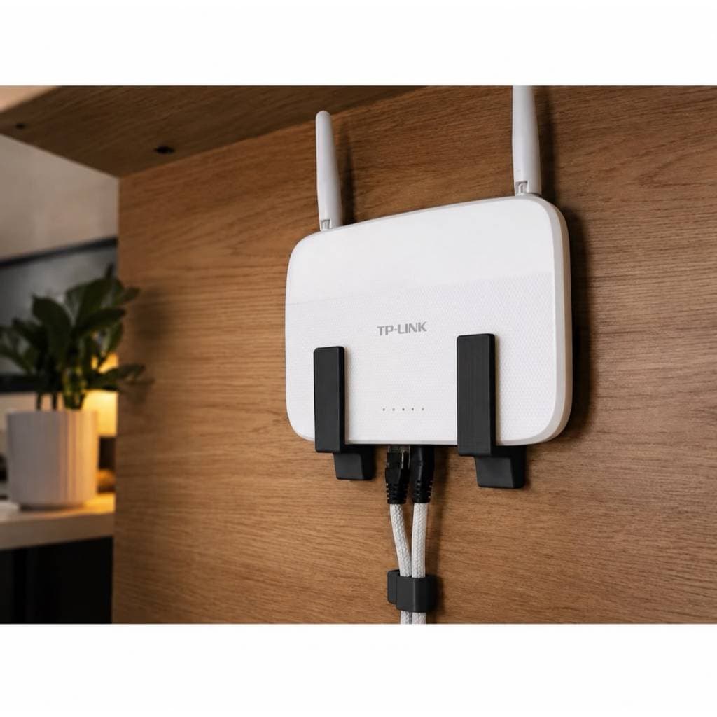 Suporte Roteador Parede Sem Furo Fita 3M Organizador WiFi Universal