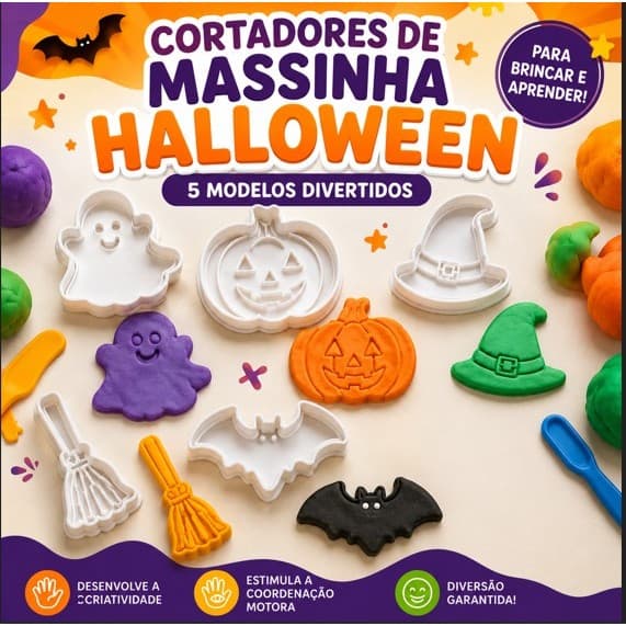 Cortador de Biscoito Halloween  peças para corte e carimbo para confeitaria