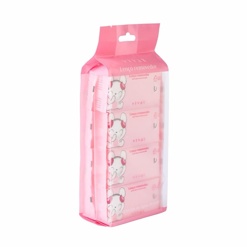 Lenço Demaquilante Vivai Kit Removedor de Maquiagem Umedecido Mini Portátil Fofo Limpeza de Pele Skincare Viagem