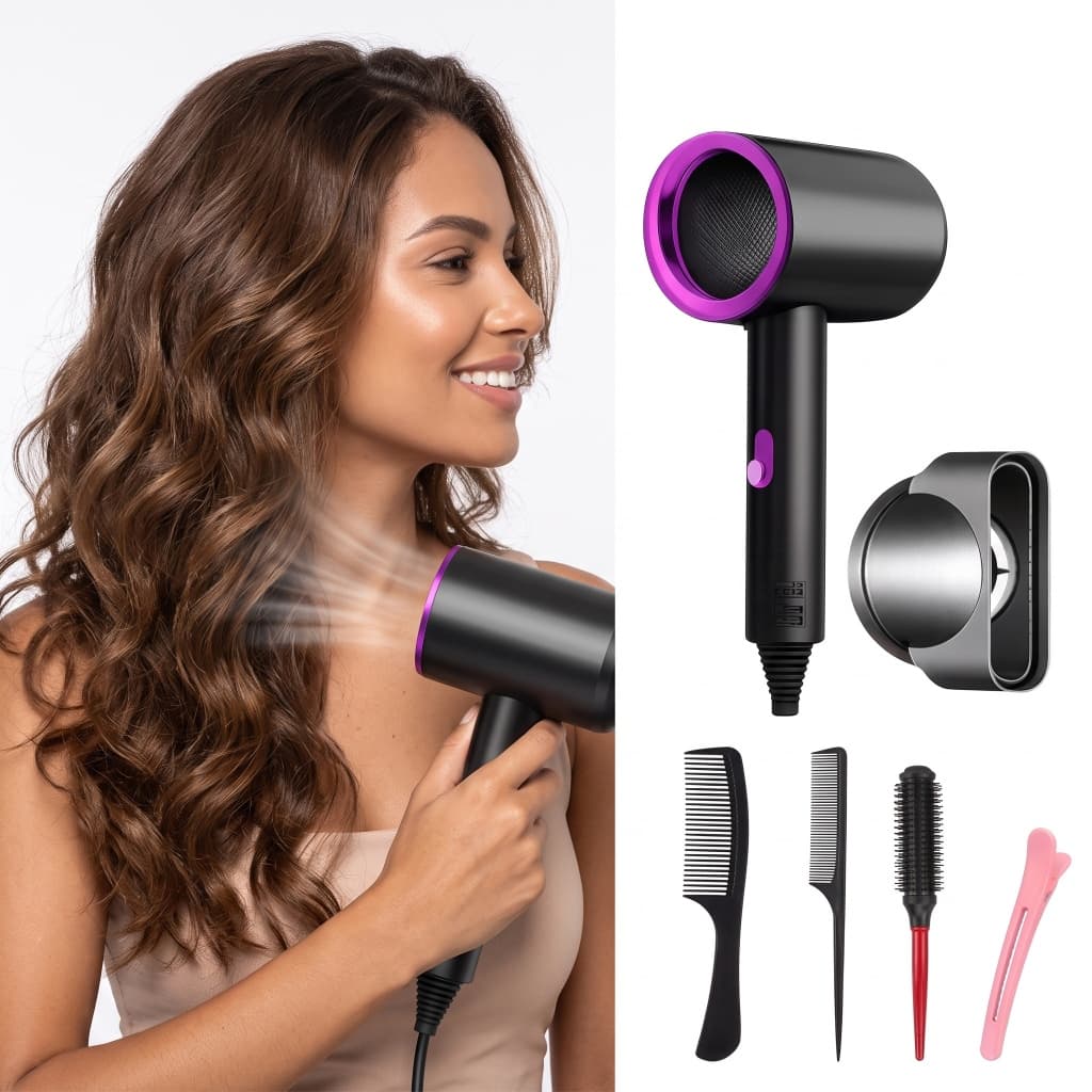 5 em 1 - Secador de Cabelo Profissional com Design Compacto e Leve - 110V