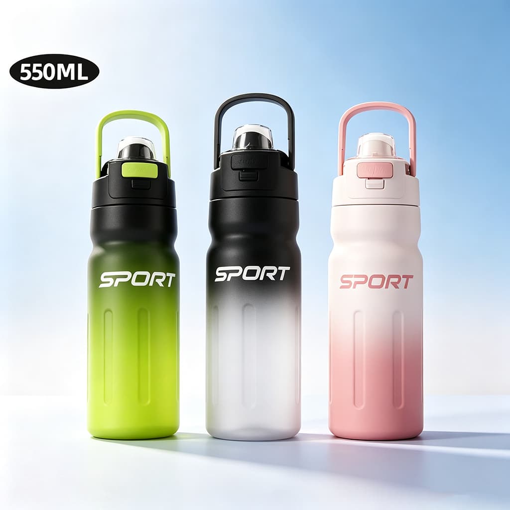 Garrafa de Água Esportiva em Aço Inox com Alça Grande Capacidade – Ideal para Ciclismo Outdoor Masculino