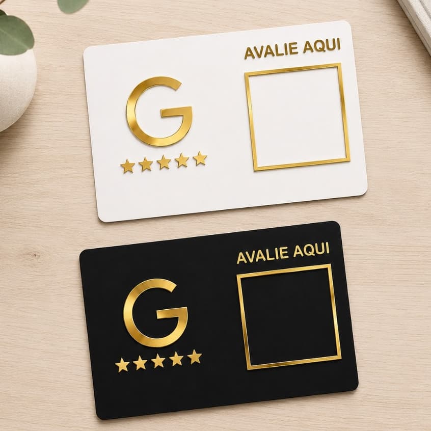 Placa Avaliação Display Google 19x12cm Para Balcão Mesa Parede Acrílico - Promoção !