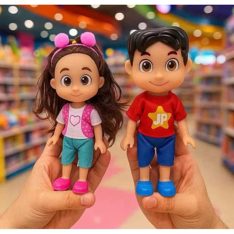 Boneca e Boneco Infantil Maria Clara e JP 16 cm - Articulados com Roupas Removíveis BRINQUEDO Produtos infantis