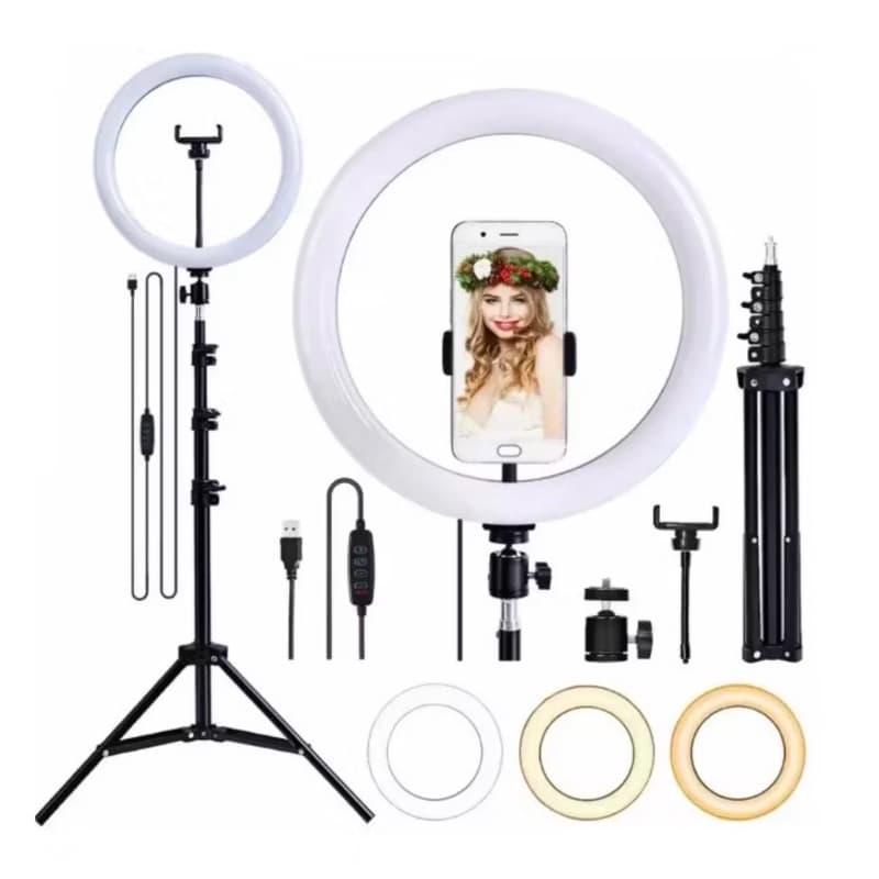 Ring Light 6 8 10 12 polegadas Completo Portátil 26cm + Tripé + suporte p/ celular. - FSH LOJA