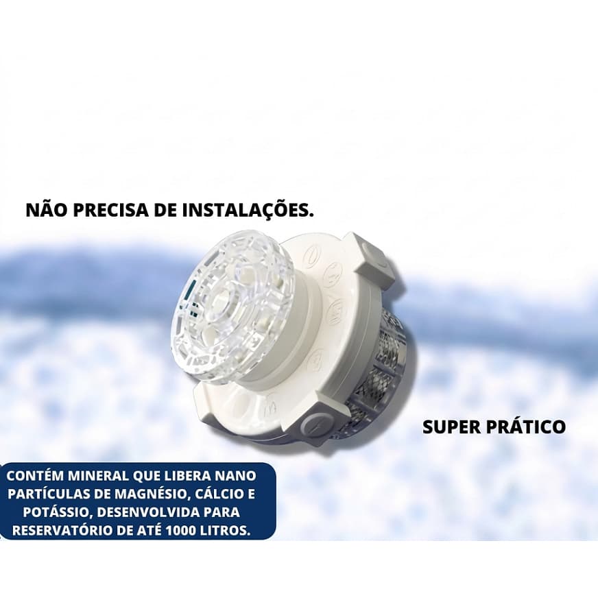 Disco para reservatório de água alcalina magnetizada ionizada com partículas de magnésio, cálcio e potássio