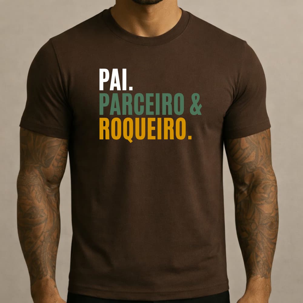 Camiseta Masculina Dia dos Pais Pai Roqueiro Presente Masculina Promoção Plus Size