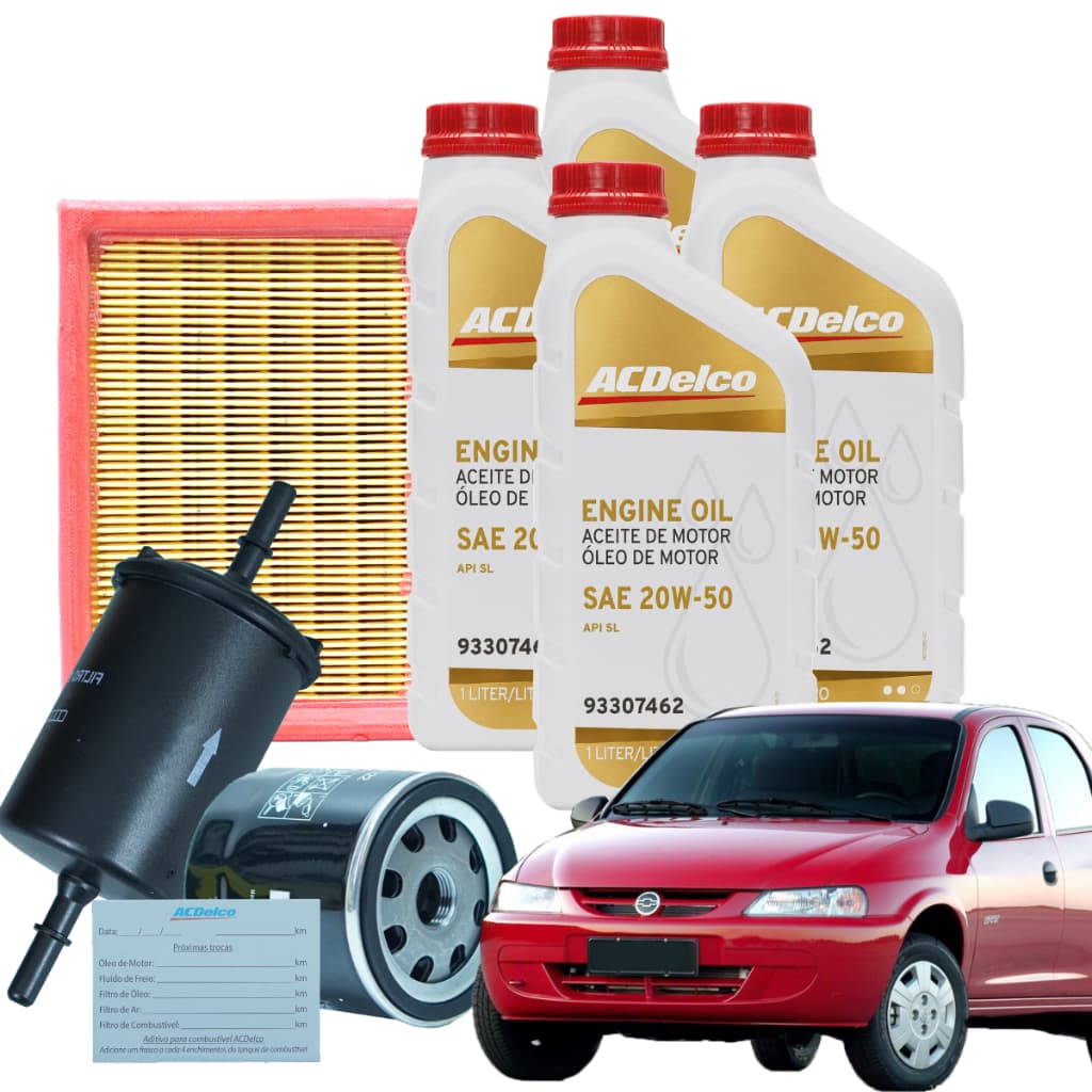 Kit Filtros Troca De Óleo Celta 1.0 1.4 Acdelco 20w50