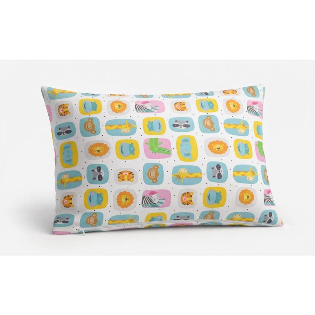 Capa de Almofada Infantil Animais, Decoração Quarto Urso, Almofada 100% Algodão, Kit Cama Infantil, Enxoval Bebê