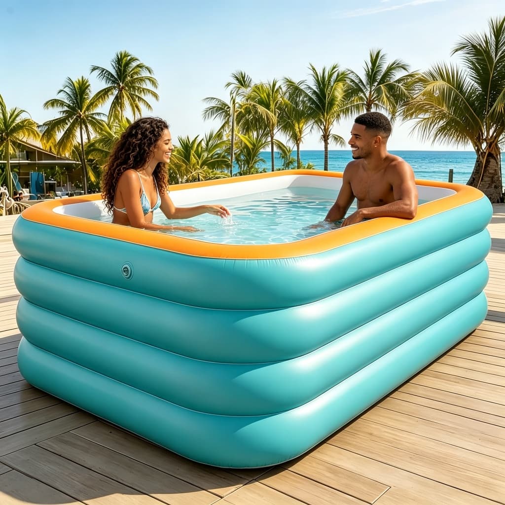 Piscina Inflável de Alta Capacidade para Família, Plástico PVC Grosso, Uso Recreativo no Quintal e Praia