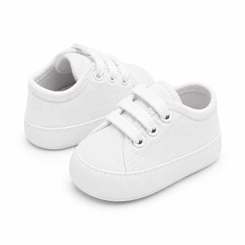 Tênis Bebê Menina Rosa Pink e Branco Infantil Casual Confortável Macio  Nº 13 ao 18