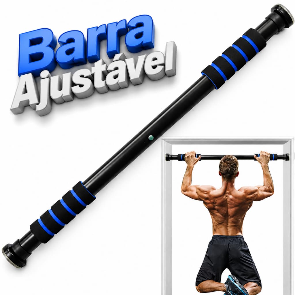 Barra Fixa De Porta Movél Para Exercícios Flexão de Barra Ajustavél 60 a 100cm Até 100kg