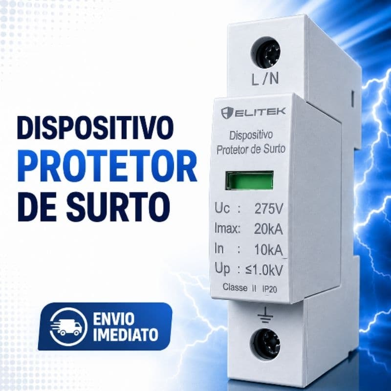 DPS Dispositivo Protetor de Surto 20kA 275V Trilho DIN Elitek