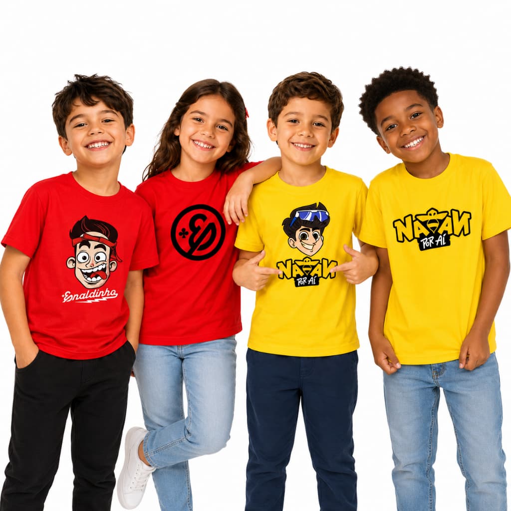 Camisa Camiseta Youtuber Enaldinho Nathan Estampada Unissex infantil Tamanho 2 Ao 16 Confortável