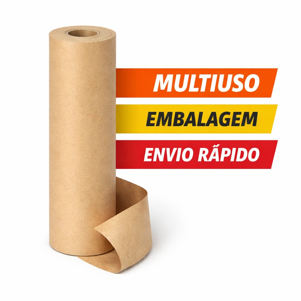 Bobina Papel Semi Kraft 30cm a 90cm x 50m Para Embalagem Mascaramento Resistente Embrulhos Envio Imediato