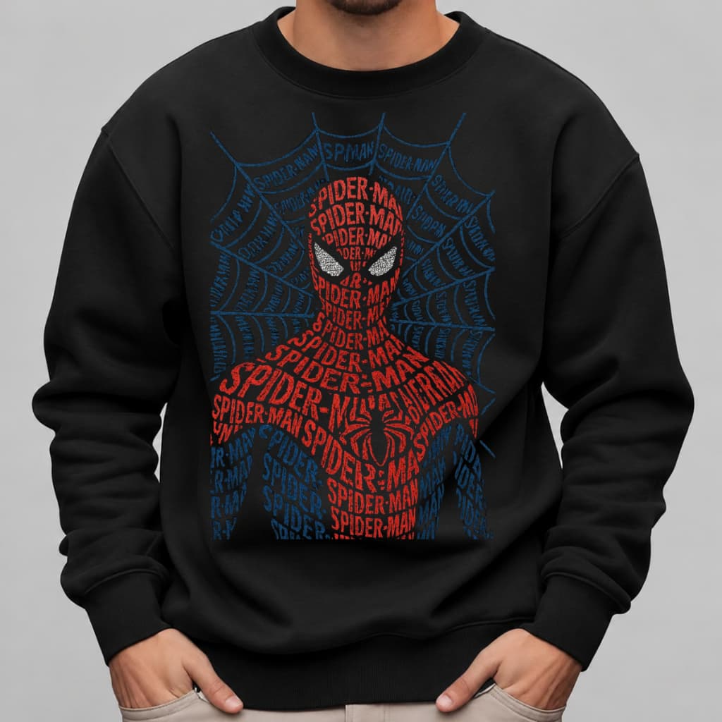 Moletom Gola Careca Masculino Homem Aranha Spider Filme Blusa de Frio Flanelado Algodão Premium