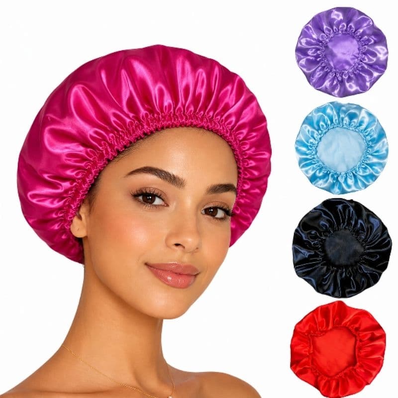 Touca de Cetim Anti Frizz Premium Confortável Não Aperta Dormir Sem Danificar Cabelo
