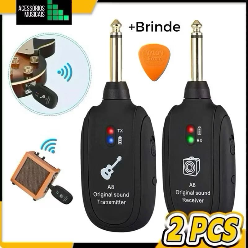 Transmissor Receptor P10 Sem Fio Para Guitarra Baixo Violão