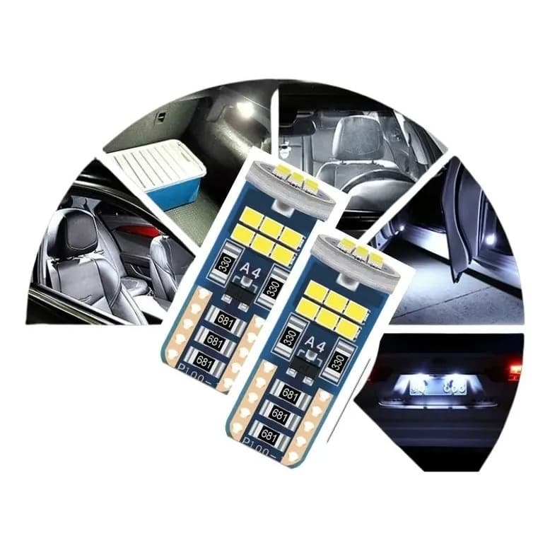 Kit Leds Internos/externo T10 15leds Com Canceller