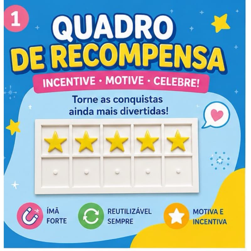 Quadro de Recompensa Infantil Magnético Quadro de Incentivo com Estrelas Rotina, Comportamento e Hábitos.