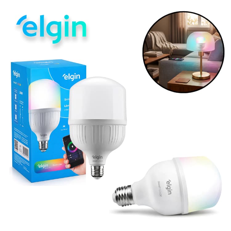Lâmpada De Led Inteligente Wi-Fi Smart Color 30w RGB Elgin