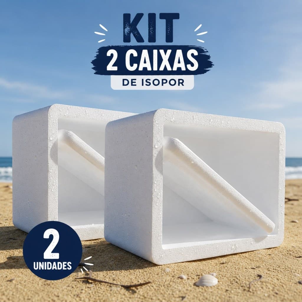 Kit 2 Caixas De Isopor 45 Litros Cada Para Mochilas Bags Motoboy Entrega Sem Laminação