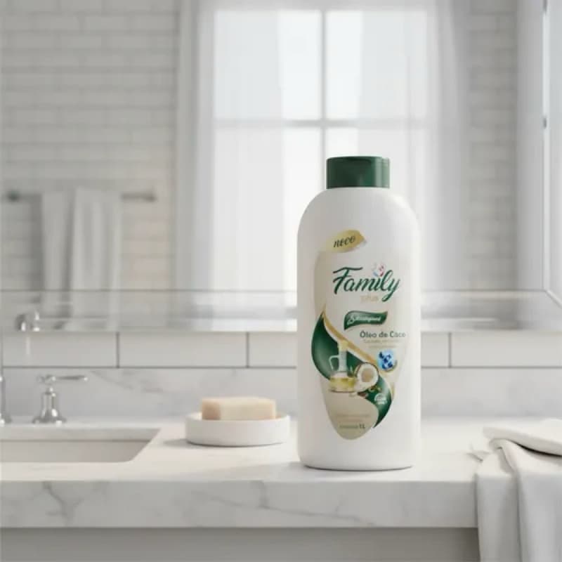 ⭐ Shampoo Óleo de Coco 1L Family Plus Kelma Cosméticos | Hidratação Profunda para Cabelos Ressecados