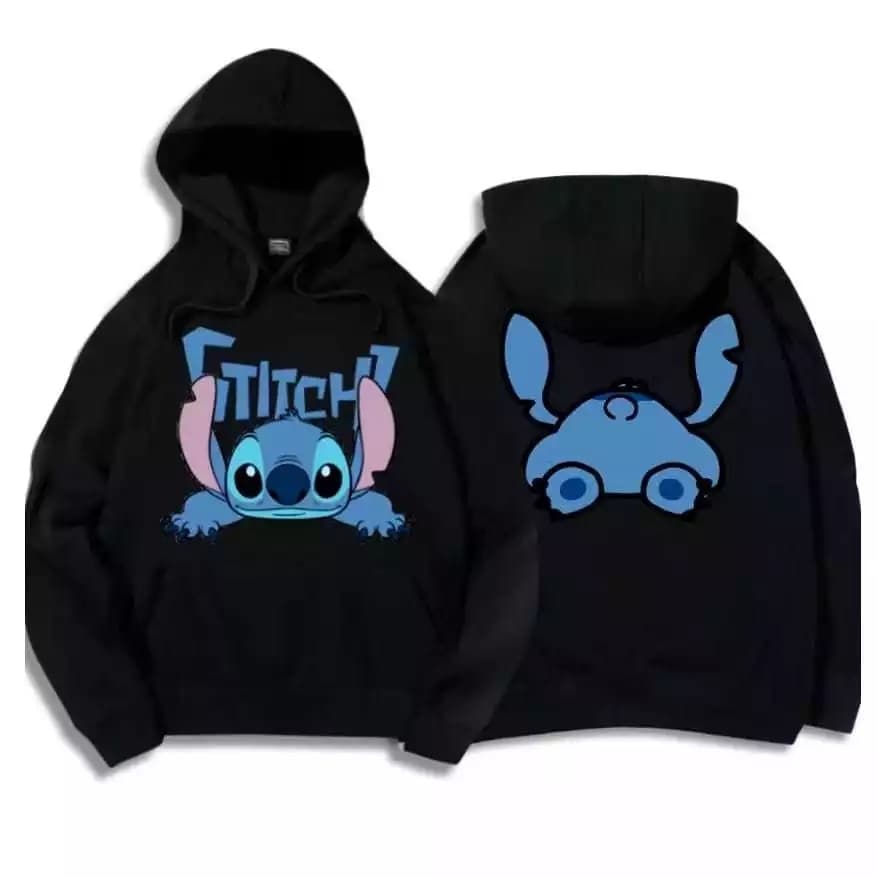 Casaco Moletom Canguru Estampado Lilo Stich Divertido Animado Com Capuz