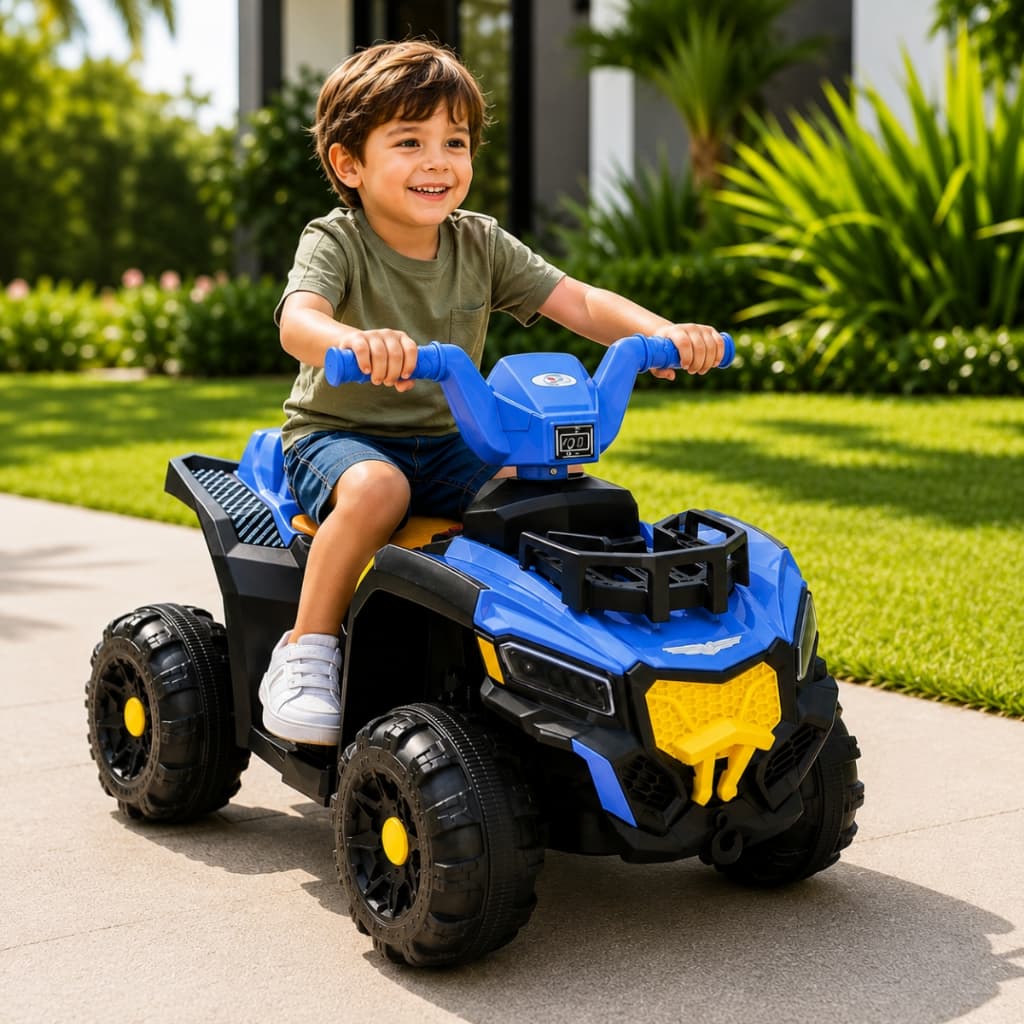 Quadriciclo Elétrico Infantil 6V Recarregavel Carro Motorizado com Luzes e Diversão