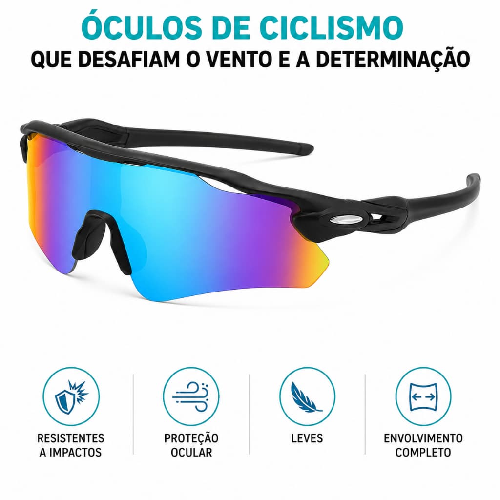 Óculos de Ciclismo Esportivo Polarizado UV400 Proteção Contra Raios Solares Corrida Bike MTB