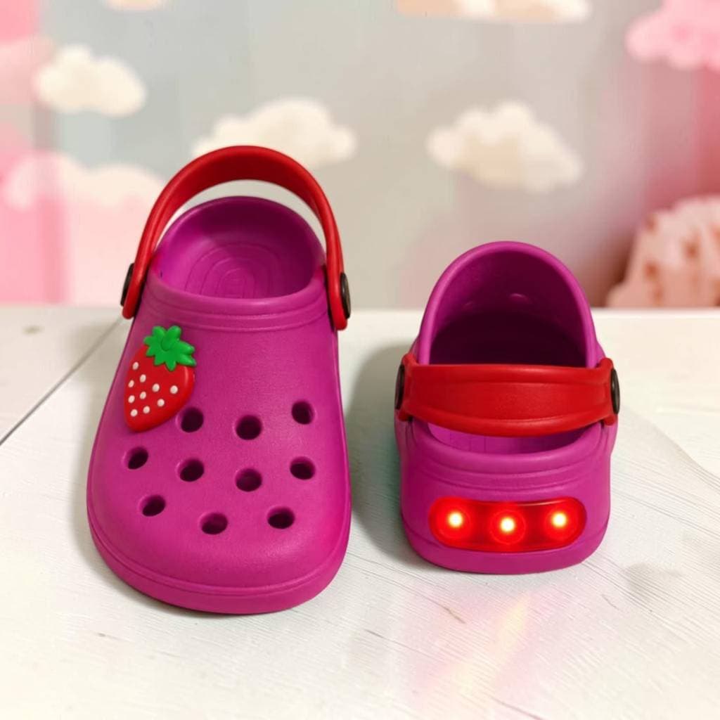 Papete Infantil Menina Led sapato Feminino - Papete Emborrachada Antiderrapante