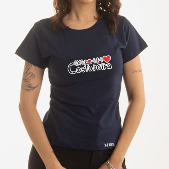 Camiseta Baby Look Lançamento Costureira Tecido de Alta Qualidade 100% Algodão