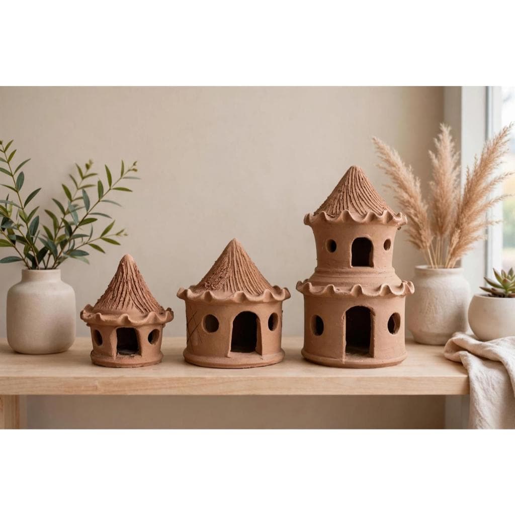 Casa de Barro - Casinha de Barro  para Passarinhos, Hamster e Gerbil  – Casa de João de Barro - ( UNIDADE )