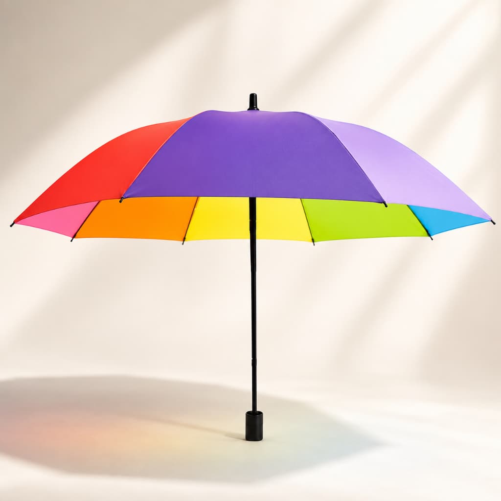 Sombrinha Guarda Chuva Arco-íris Cabe na Bolsa Com Proteção Solar Uv Contra Vento