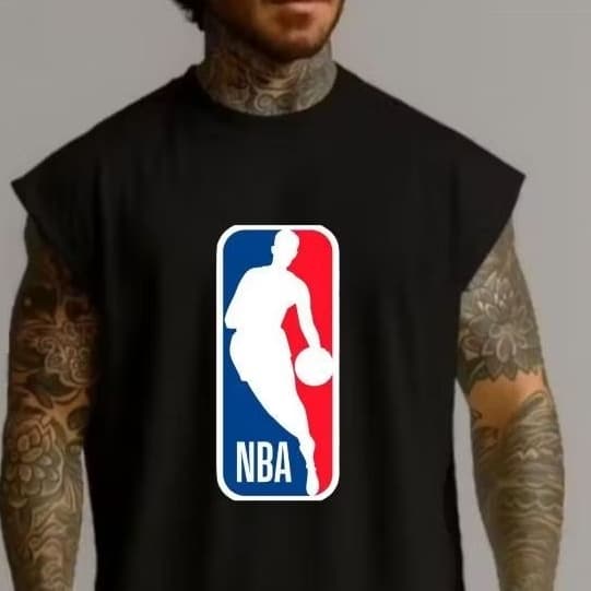 Camiseta Regata Oversized  Estampada NBA Masculina Estilo Streetwear Academia Treino Fitness Casual Verão Basquete