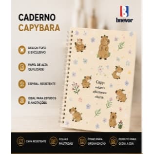 Caderno Universitario Espiral 10 Materias 160 Folhas Tema Capivara Sortido Escolar Universitario