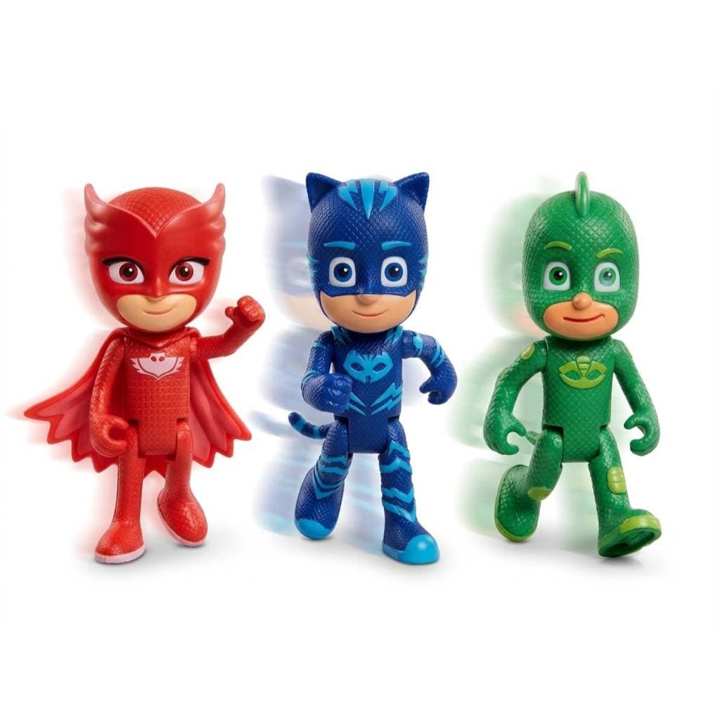 Kit Bonecos PJ Masks Menino Gato Corujita Lagartixo 15cm Brinquedo Infantil