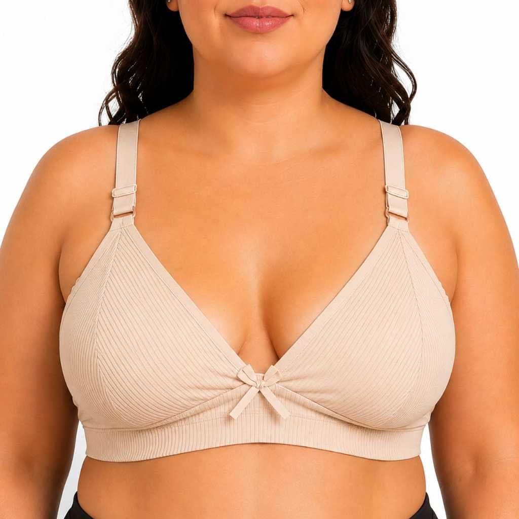 Sutiã Plus Size Reforçado Suede Canelado Renda e Alça Regulável Alta Sem Bojo Sustentação Confortável