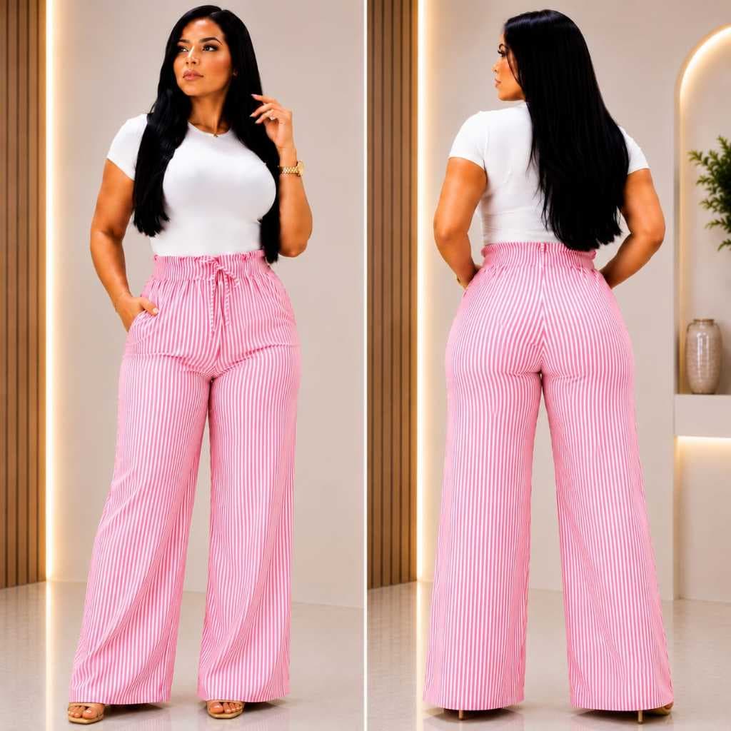 Calça Duna Listrada Elegance com Forro