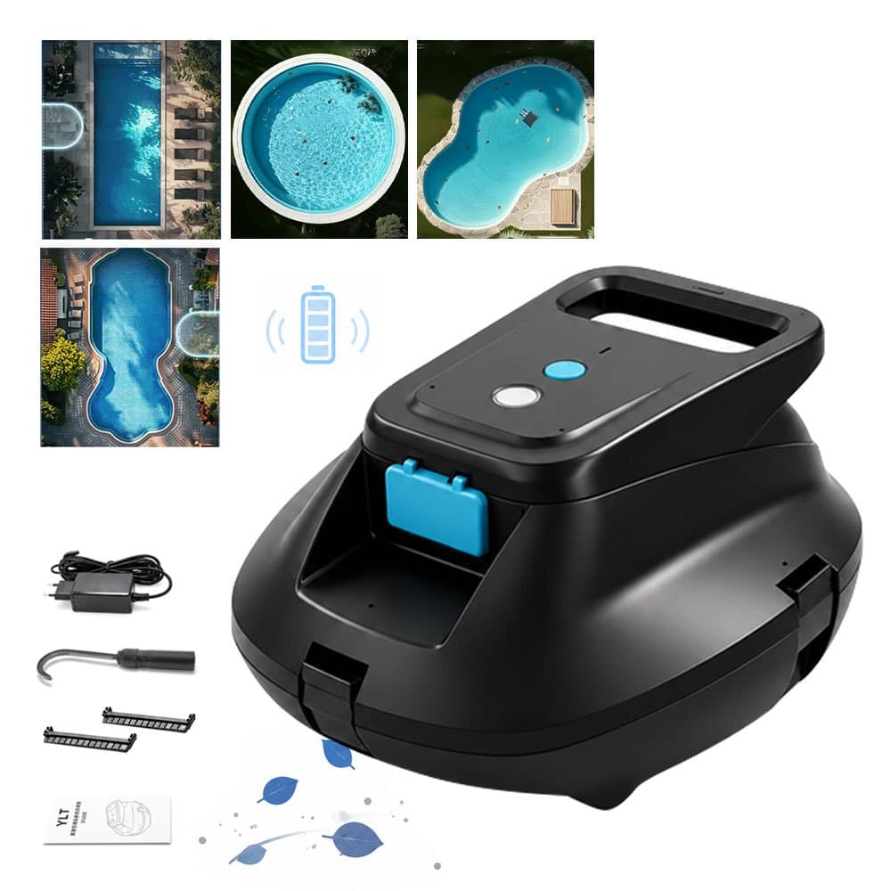 Robo Aspirador Piscina Automático Limpeza Sem Fio Preto 4000mAh