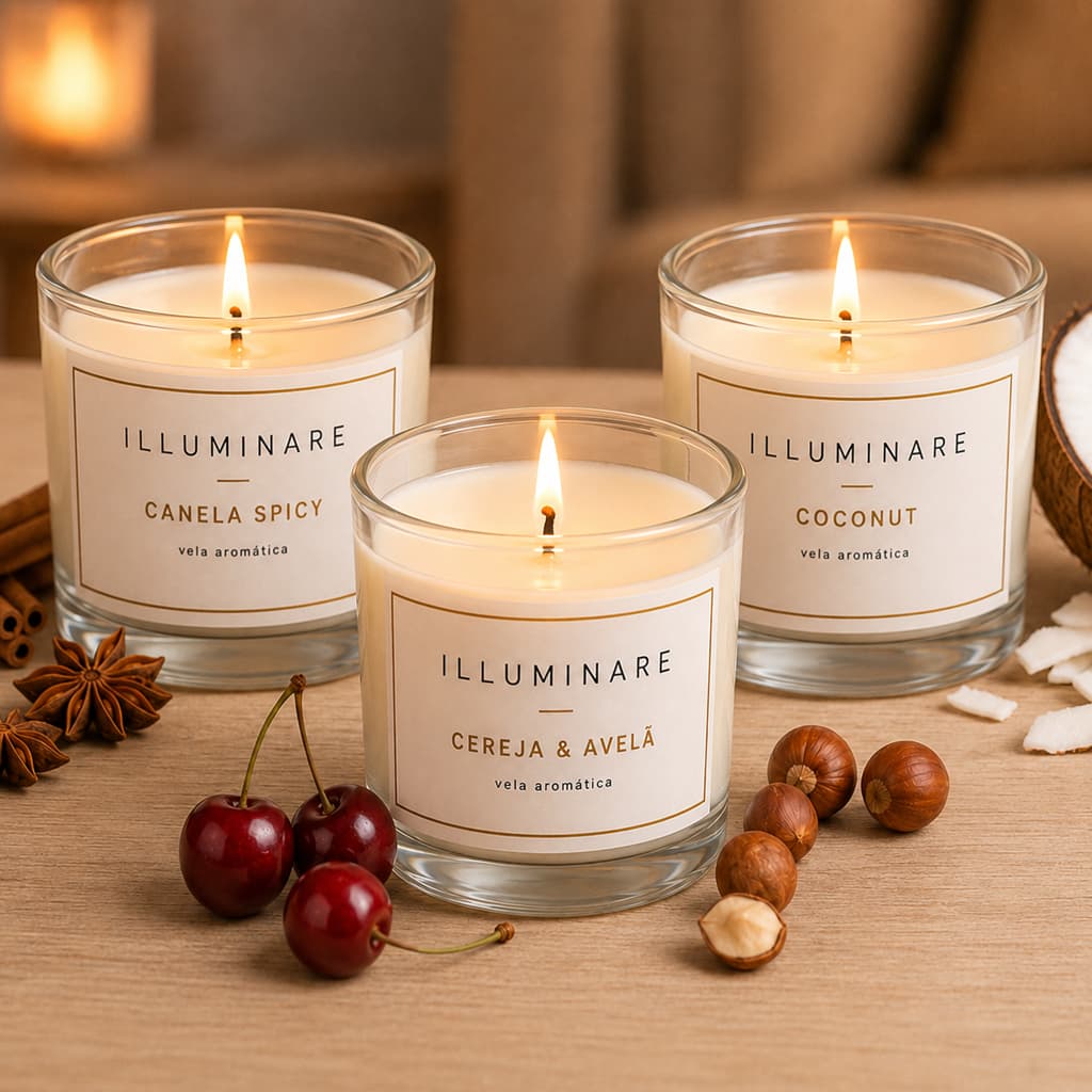 Kit 3 Vela Aromática Decorativa 3 Aromas 100g Premium - Velas Para Decoração de Ambientes