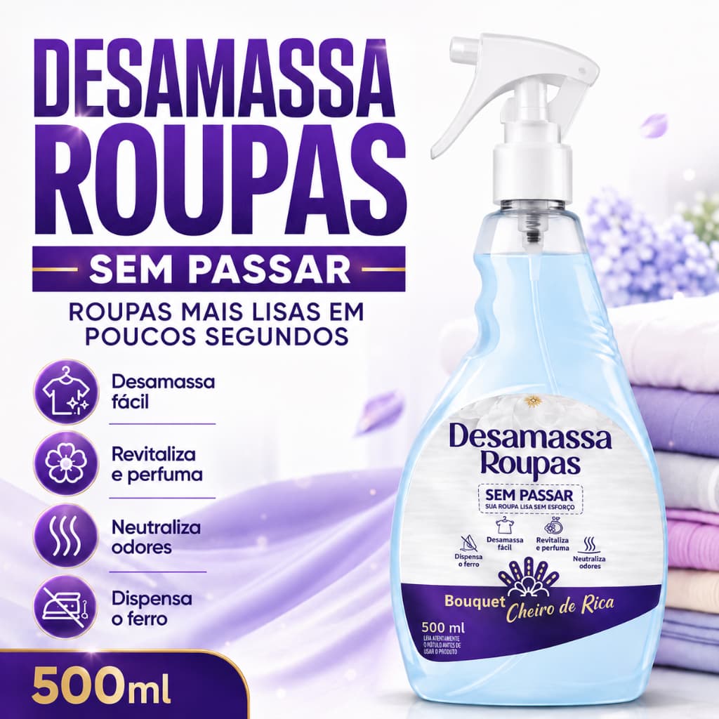 Spray Anti Vinco Tira Vinco Desamassa Roupa Sem Passar Relaxa Tecido Camisa Calça Provita 500ml