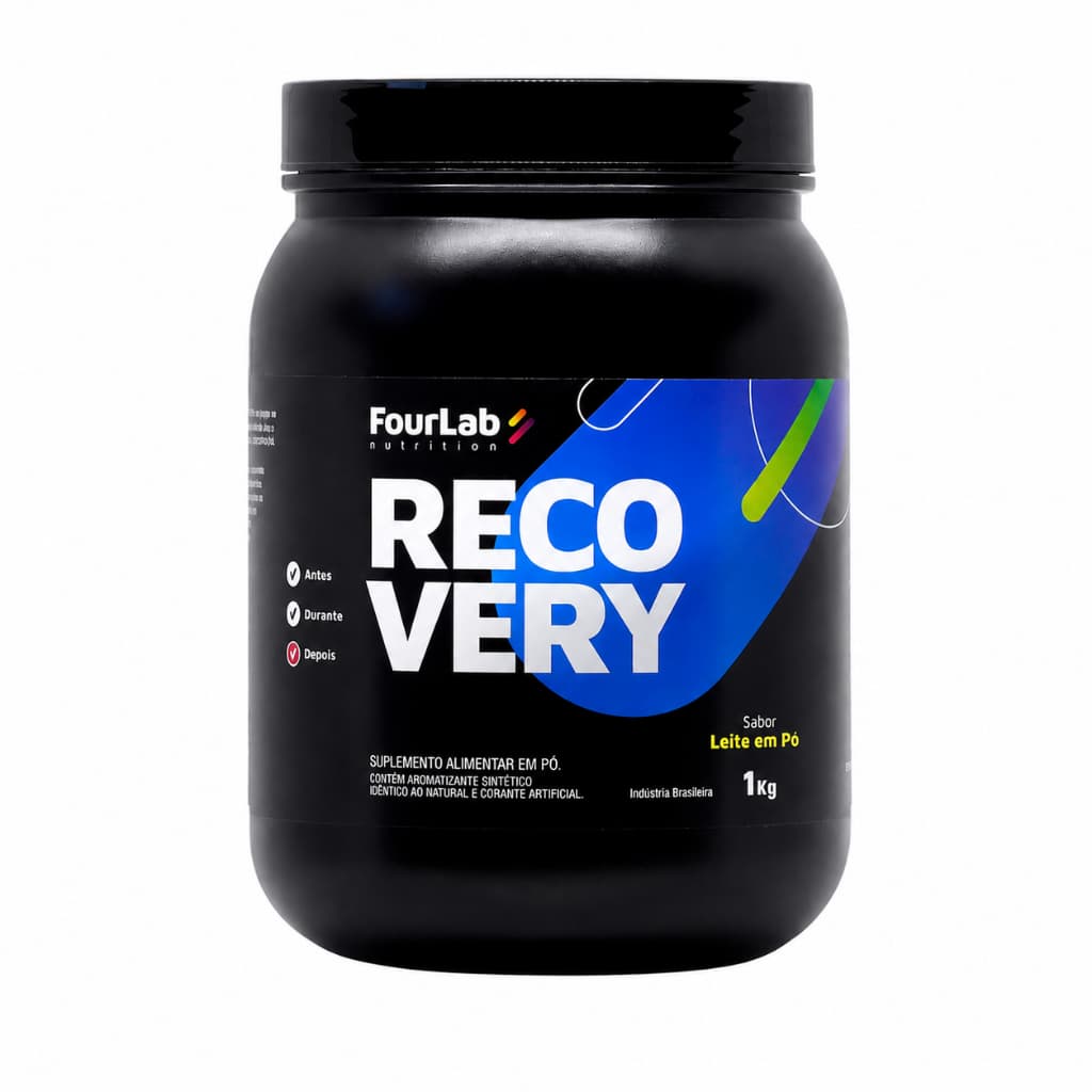 Recovery FourLab 1kg Sabor Leite em Pó – Carboidrato e Proteína para Recuperação Pós-Treino